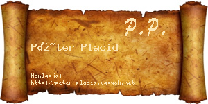Péter Placid névjegykártya