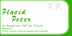 placid peter business card